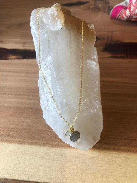 Necklace Double Stone Drop