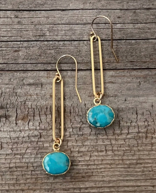 Turquoise Link Earrings