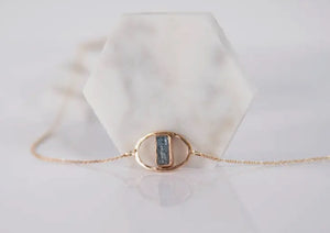 Aquamarine Necklace-gold