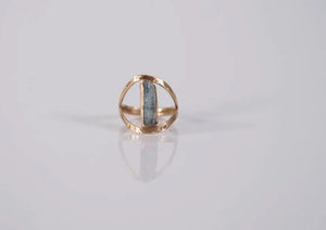 Aquamarine ring-gold