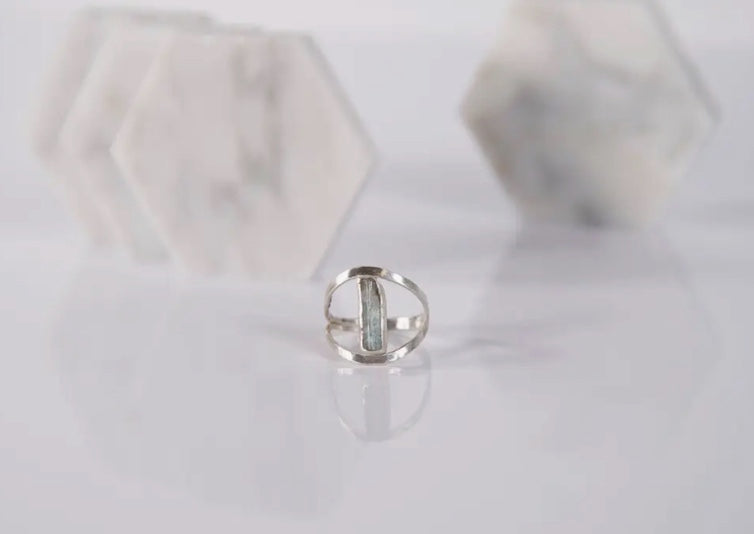 Aquamarine ring-silver