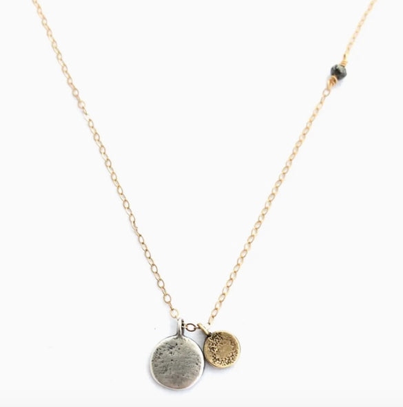 Gold and Silver Discs Necklace