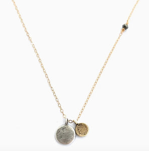 Gold and Silver Discs Necklace