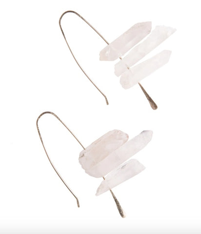Hooks and Stones Crystal Earrings