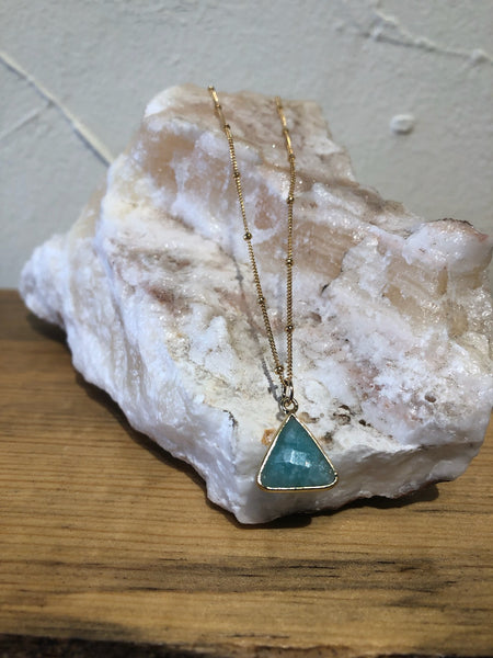 Amazonite triangle necklace