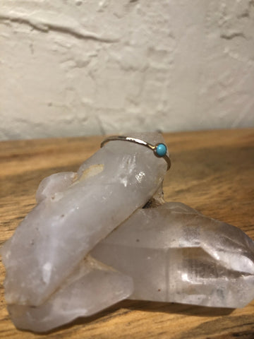 Gold filled hammered band with Turquiose