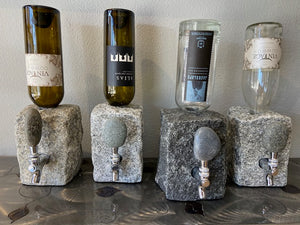 Booze or wine rock dispensers made of solid granit