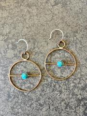 Turquoise Arrows Hoop Earrings