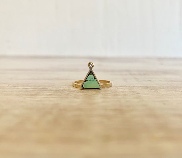 Triangle Ring with Diamond