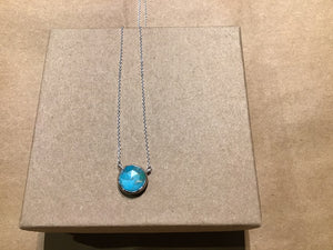 Turquoise Circle Bezel Necklace