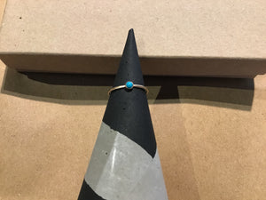 Ring GF Hammered Band w/Turq