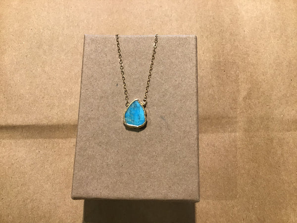 Gemstone Slice Necklace Asst
