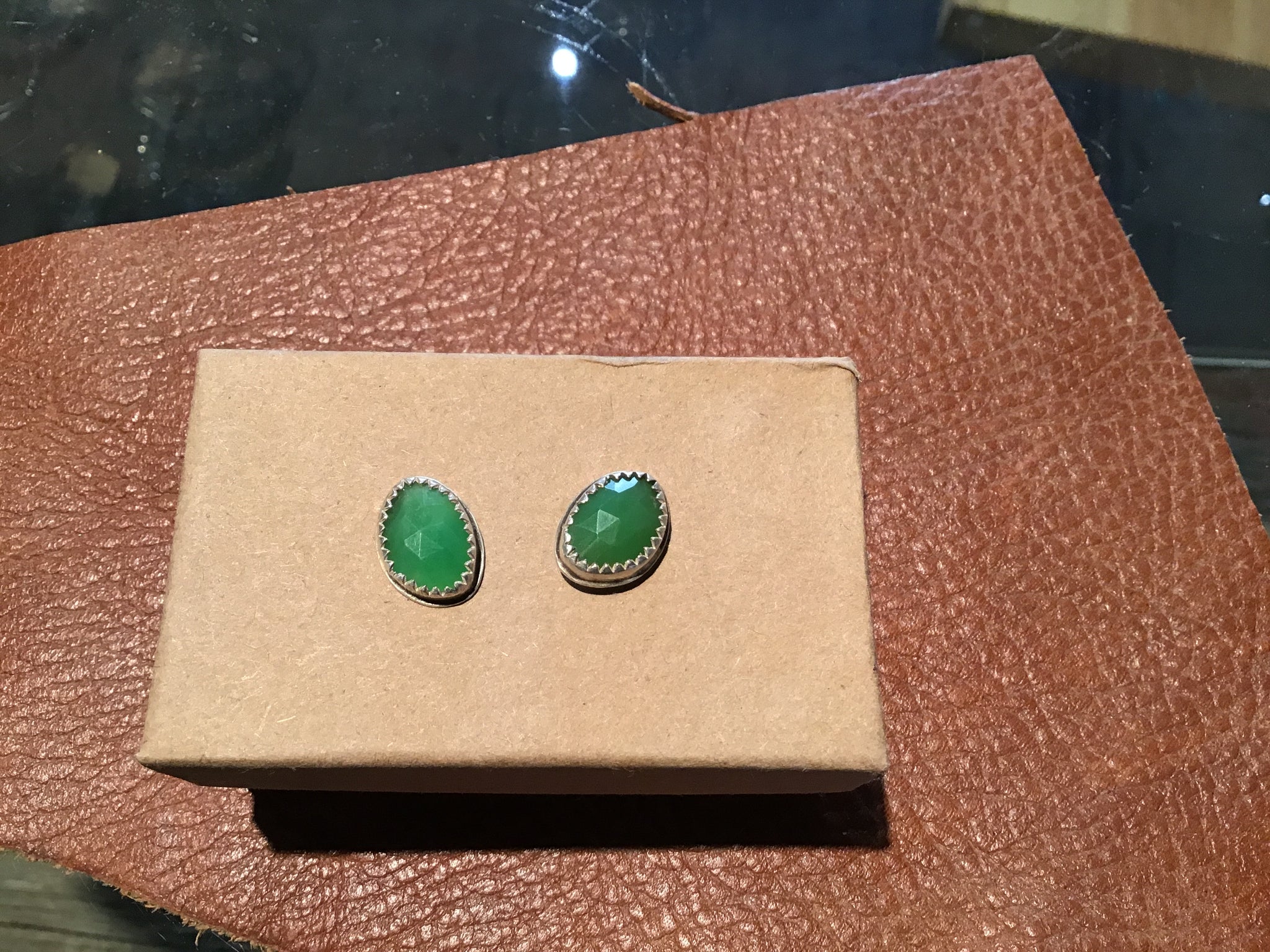 Stud Chrysoprase Earring