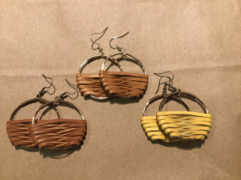 Gypsy Hoop Leather Earring