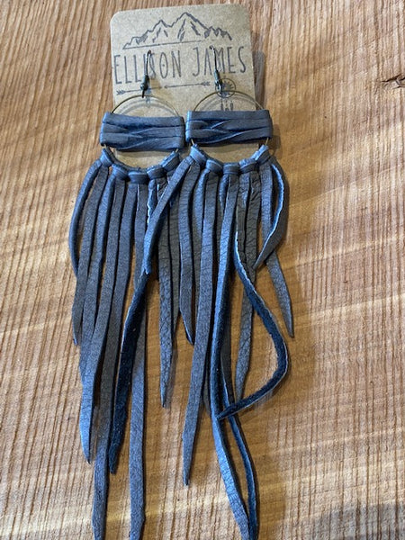 Arvada Fringe Earring Leather