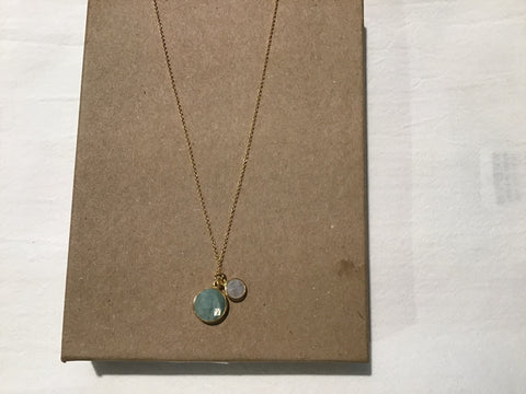 Necklace Double Stone Drop