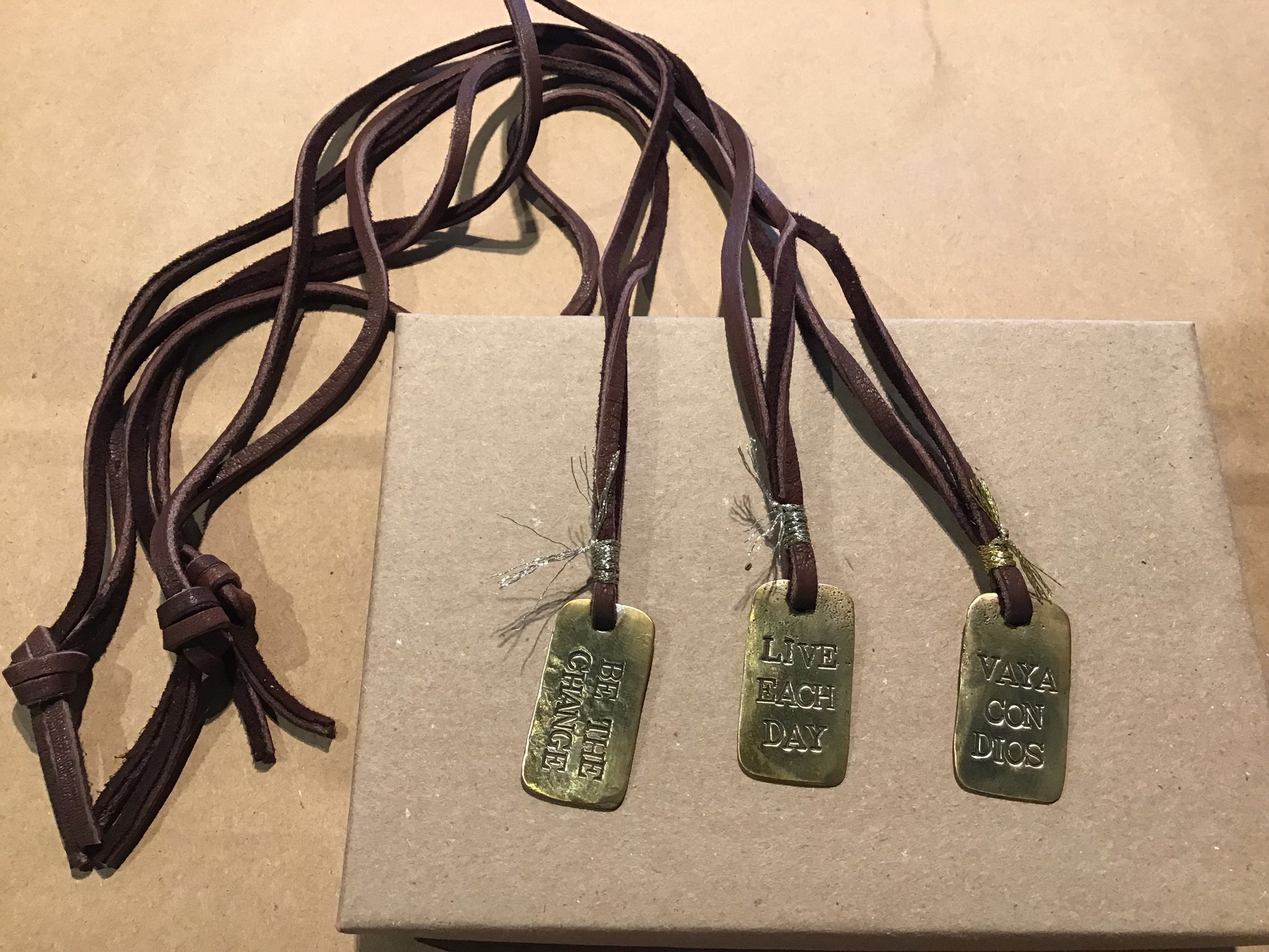Dog Tag Bronze on Leather