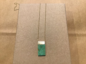 Turquoise Tab Necklace on Chain
