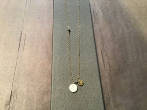 Necklace GF Pyrite Bead w/ Silver and Bronze Dot