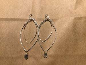 Earring Herkimer Diamond double hoop