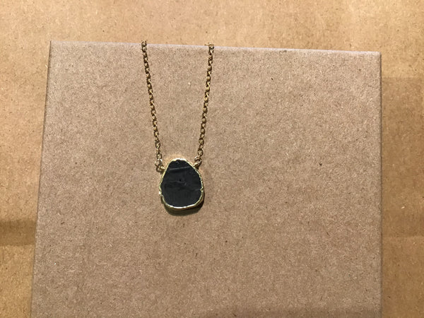Gemstone Slice Necklace Asst