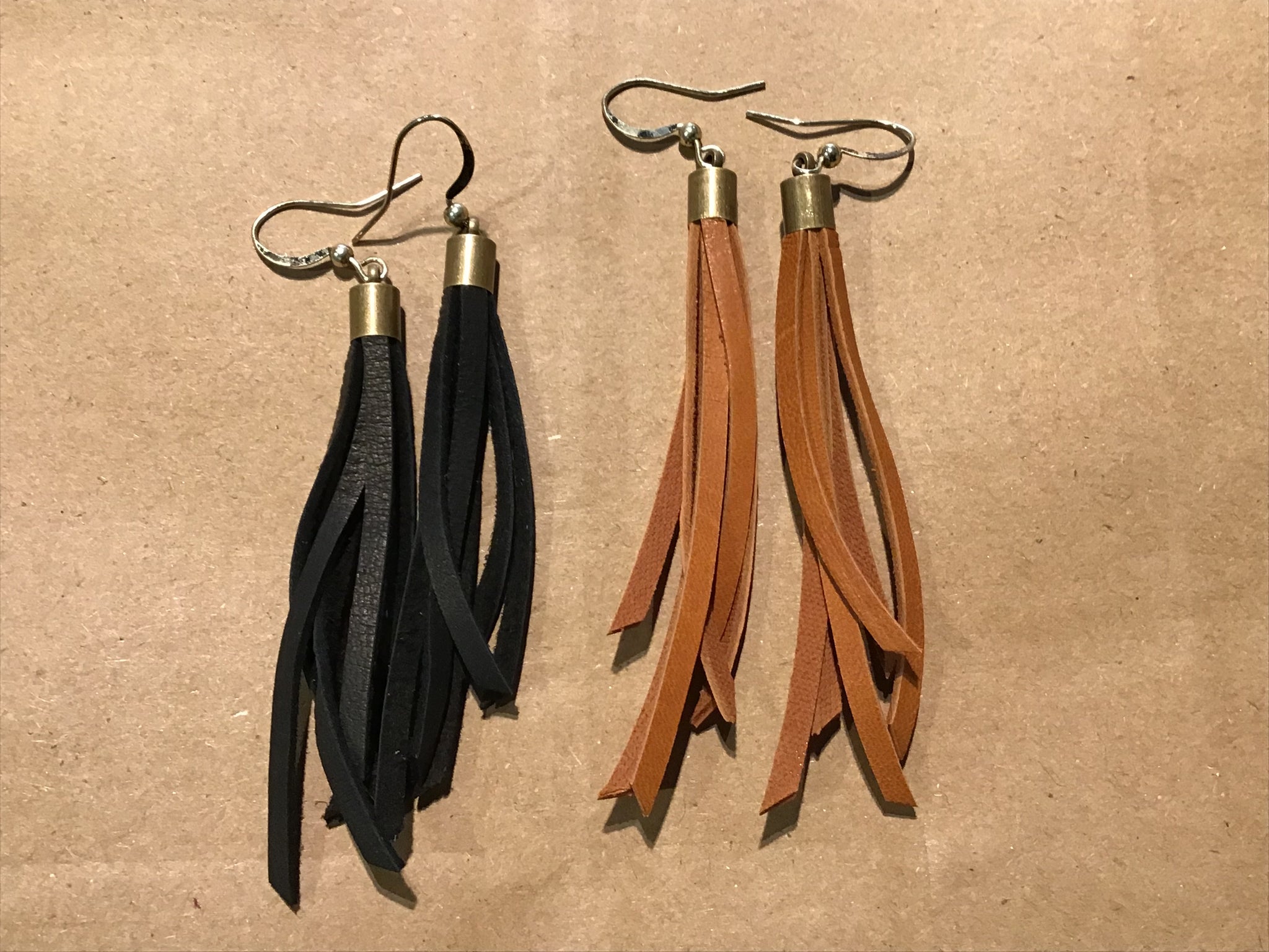 Leather Fringe Earring Short