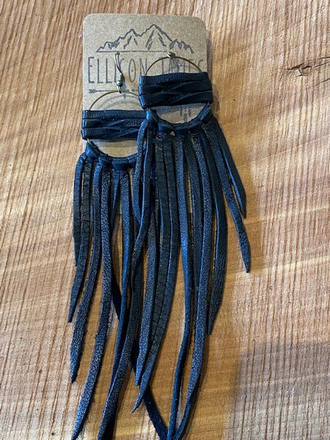 Arvada Fringe Earring Leather