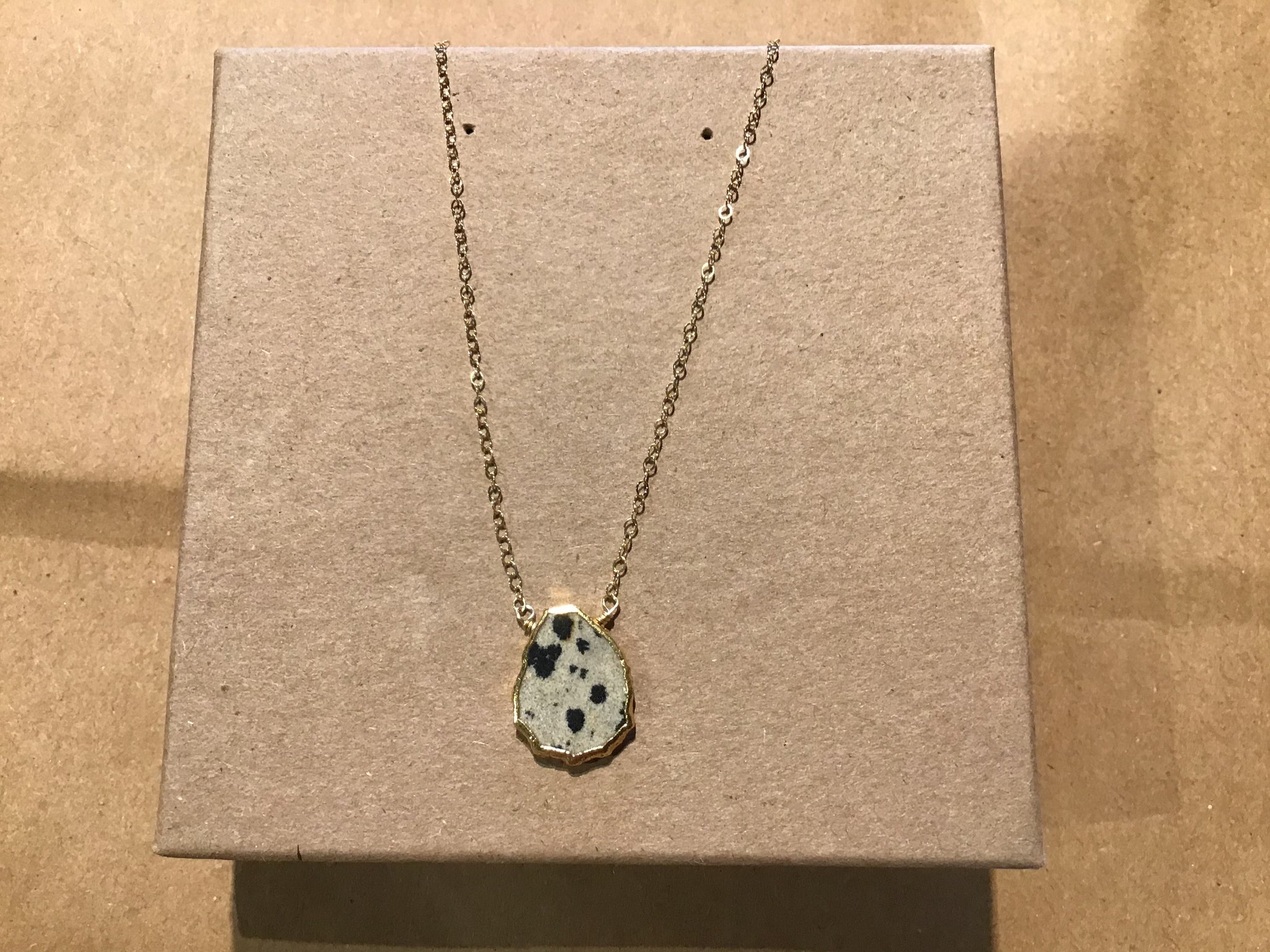 Gemstone Slice Necklace Asst