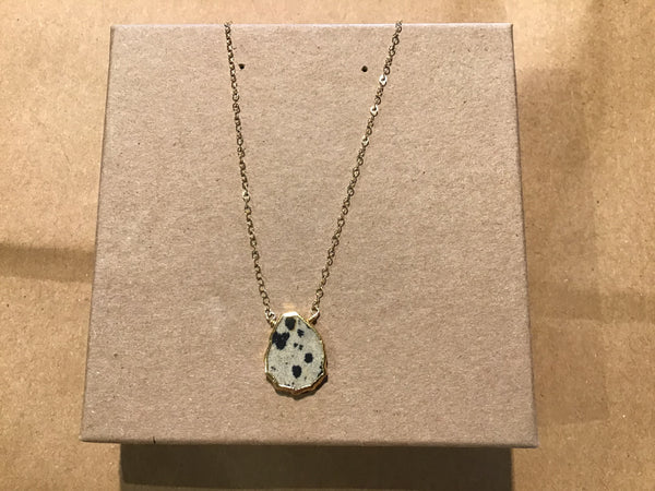 Gemstone Slice Necklace Asst