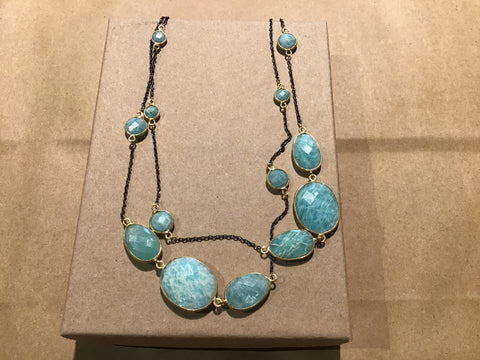 Round Long Necklace Amazonite
