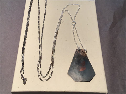 Geo Ombré Brass & Silver Pendant