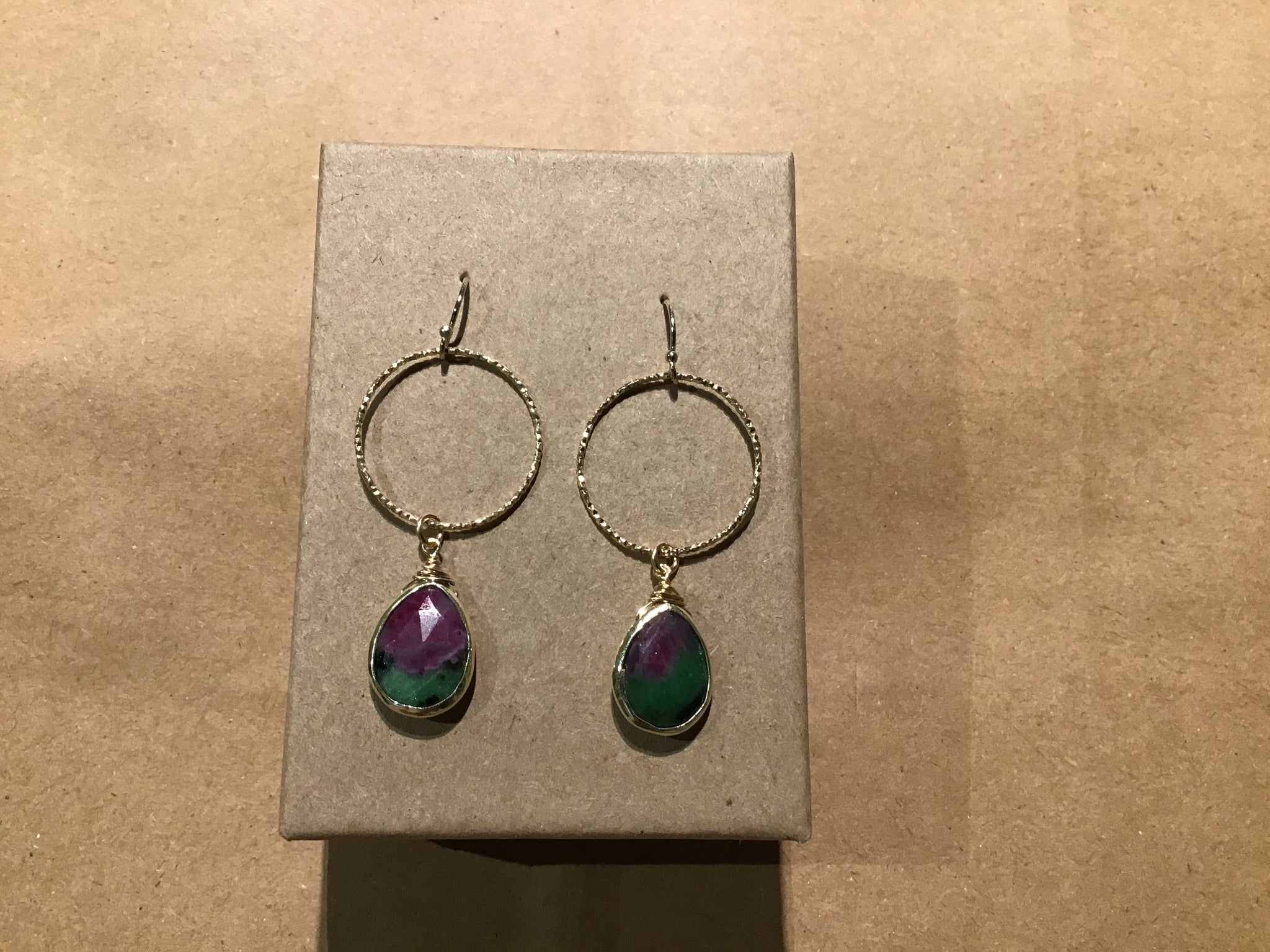 Ruby Ziosite drop Earring