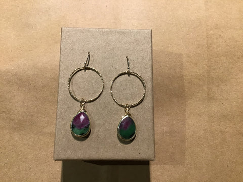 Ruby Ziosite drop Earring