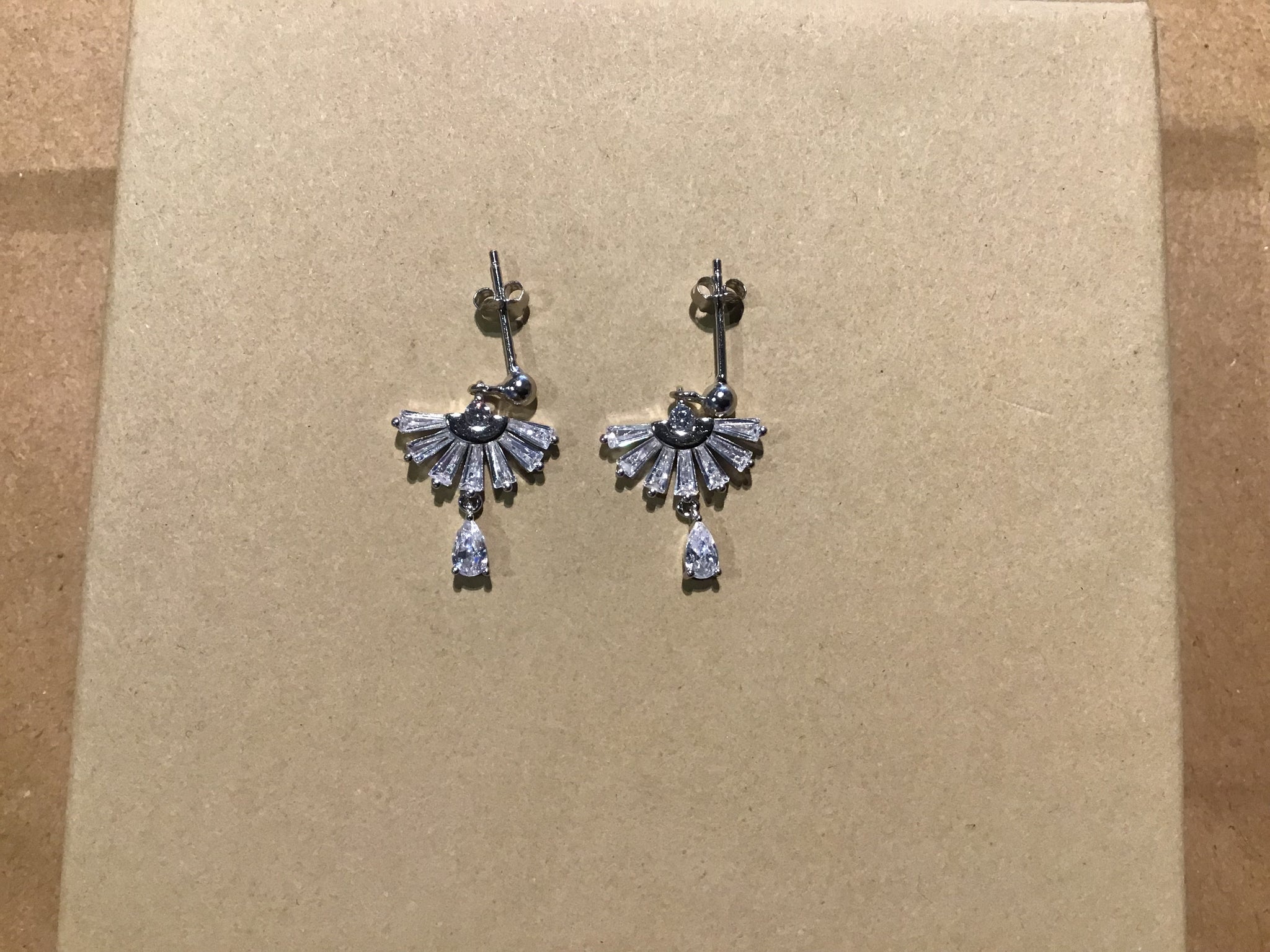 Dangling Fan CZ Earring