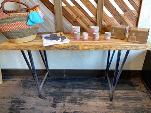 Side Table Live Edge Pine