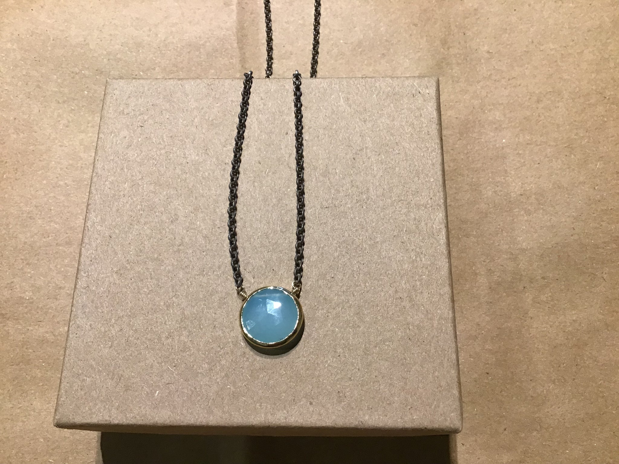 Chalcedony Circle Necklace