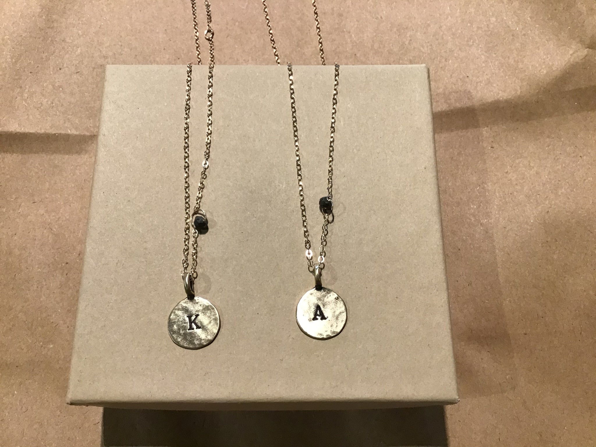 Personalized circle charm necklace
