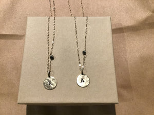 Personalized circle charm necklace