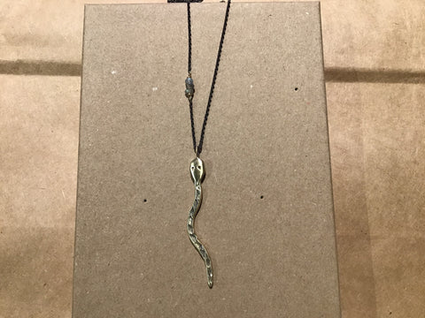Snake on Chain w/ Beads Bronze