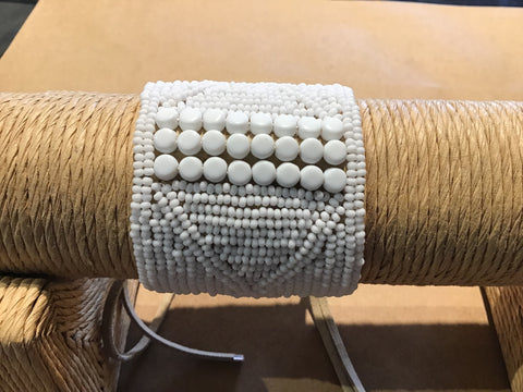 Leather Cuff White