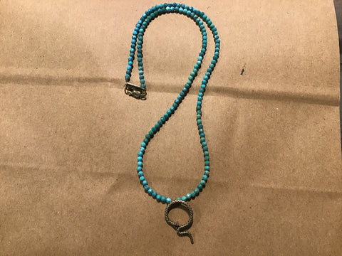 Necklace Snake on Turq Beads