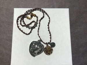Hearts Medalions 3 Coin Necklace
