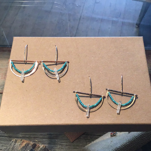 Earring Turquoise w/ Quartz