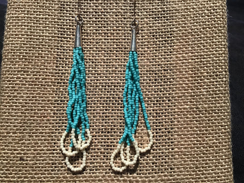Turquoise Love Beaded Earring