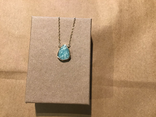 Gemstone Slice Necklace Asst
